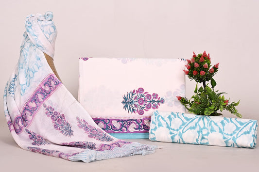 Artisanal Bagru Print Unstitched Cotton Suit