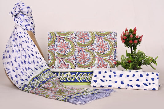 Artisanal Bagru Print Unstitched Cotton Suit