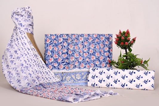 Comfort Daily Wear Cotton Suit with Chiffon Dupatta