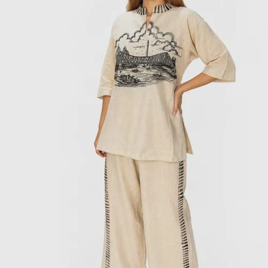 Off-White Linen Cotton Co-ord Set