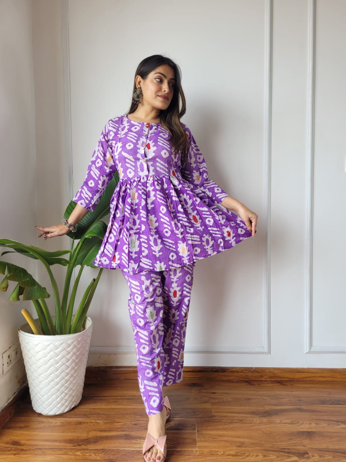 Stylish Handcrafted Block Print Cotton Co-ord Set for Women