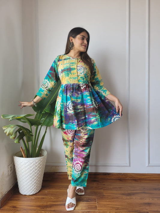 Stylish Handcrafted Block Print Cotton Co-ord Set for Women