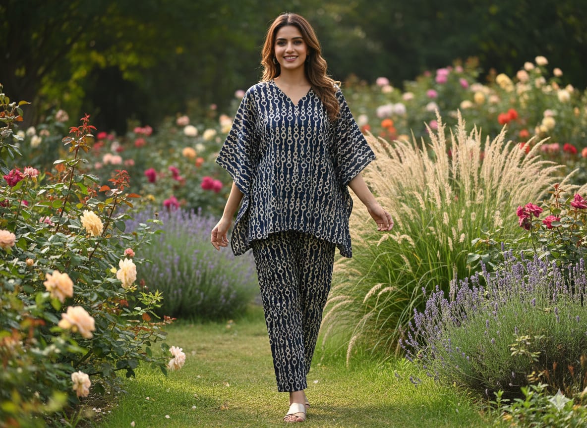 Traditional Bagru Print Cotton Kurti Palazzo Set