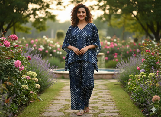 Traditional Bagru Print Cotton Kurti Palazzo Set