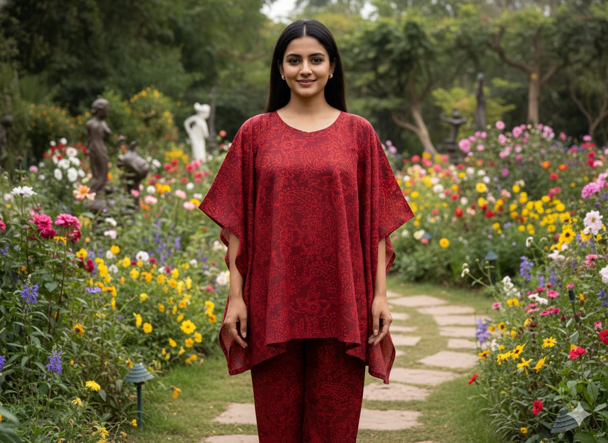 Traditional Bagru Print Cotton Kurti Palazzo Set