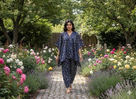 Traditional Bagru Print Cotton Kurti Palazzo Set
