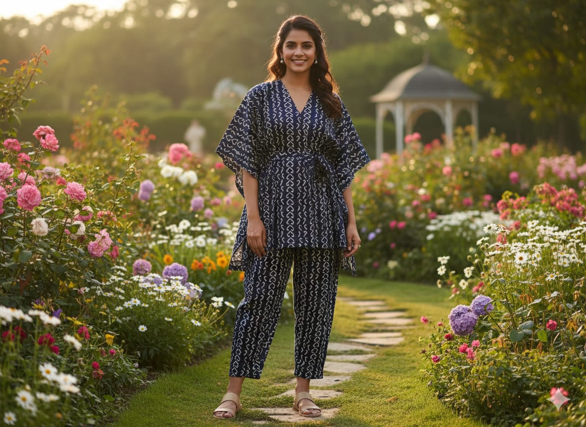 Traditional Bagru Print Cotton Kurti Palazzo Set