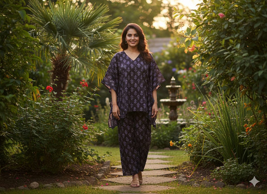Traditional Bagru Print Cotton Kurti Palazzo Set