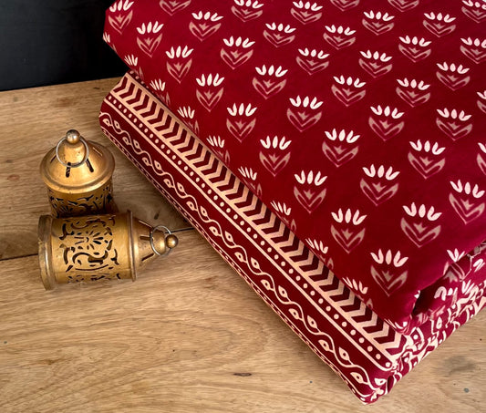Jaipuri Printed Cotton Dress Material Set for Women