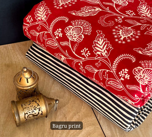 Jaipuri Printed Cotton Dress Material Set for Women