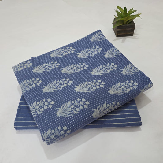 Cotton Unstitched Suit Set with Dupatta