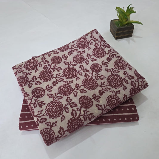 Hand Block Printed Cotton Salwar Suit for Women