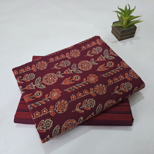 Floral Hand Block Printed Cotton Kurta Set