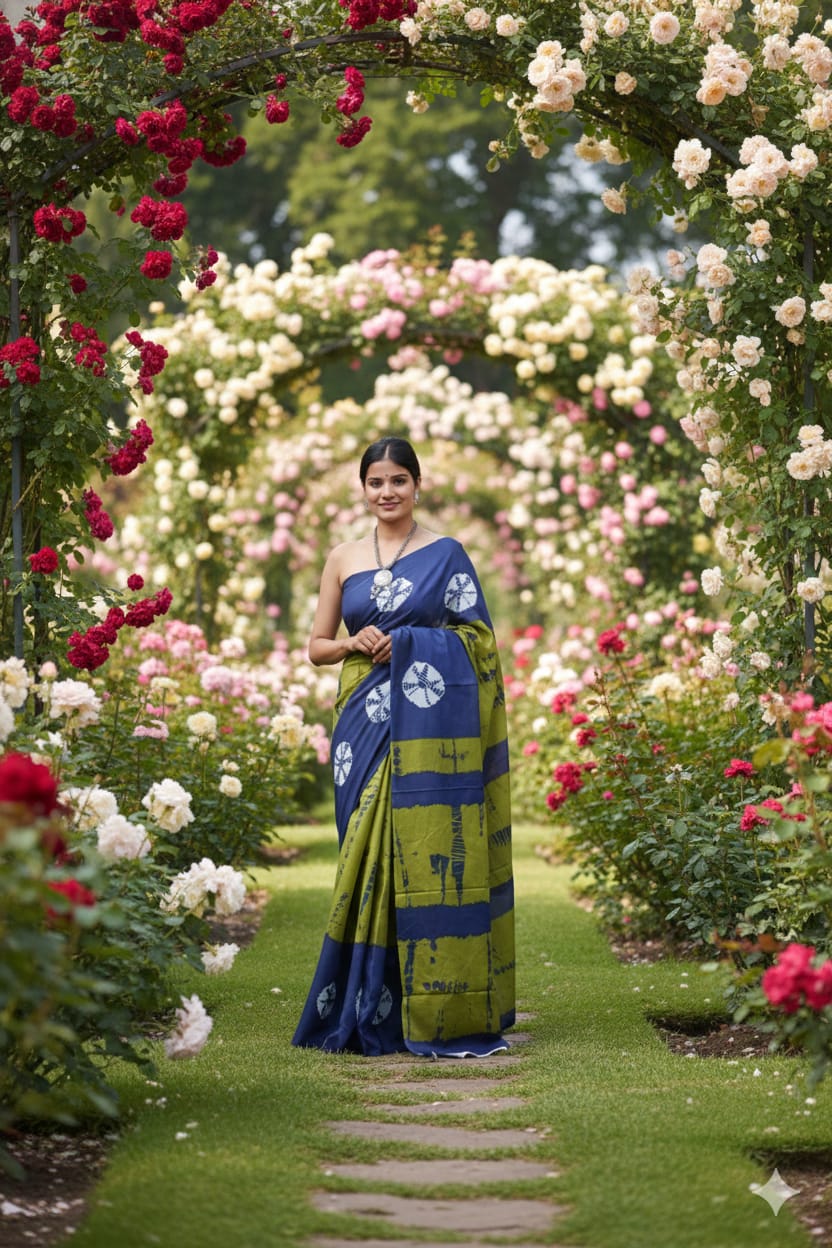 Traditional Jaipuri Printed Mulmul Cotton Saree with Blouse Piece
