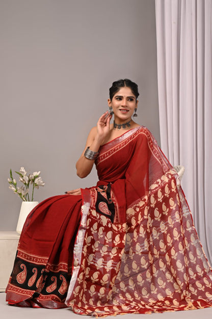 Khadi Saree in  Premium Design Print