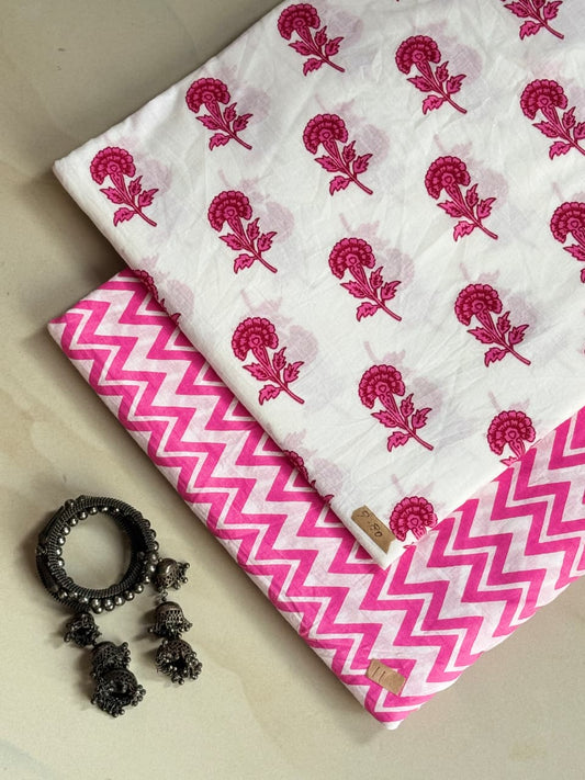 Ethnic Hand Block Print Pure Cotton Daily Wear Suit Material