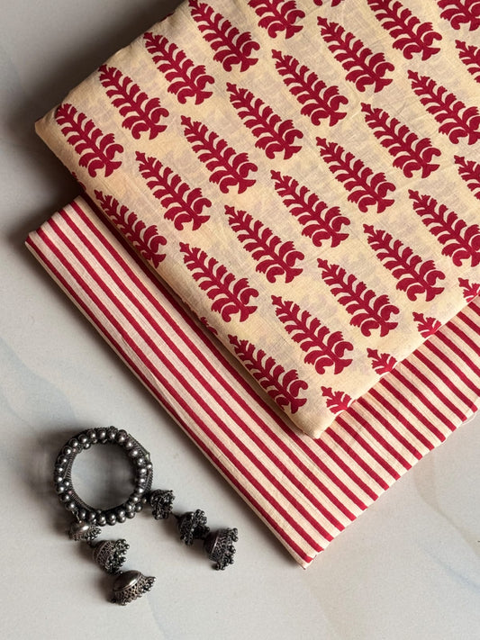Ethnic Hand Block Print Pure Cotton Daily Wear Suit Material
