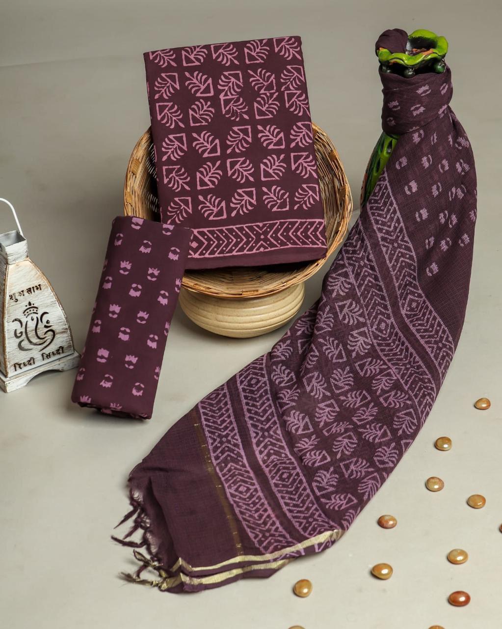 Kota Doriya Dupatta Cotton Suit Set