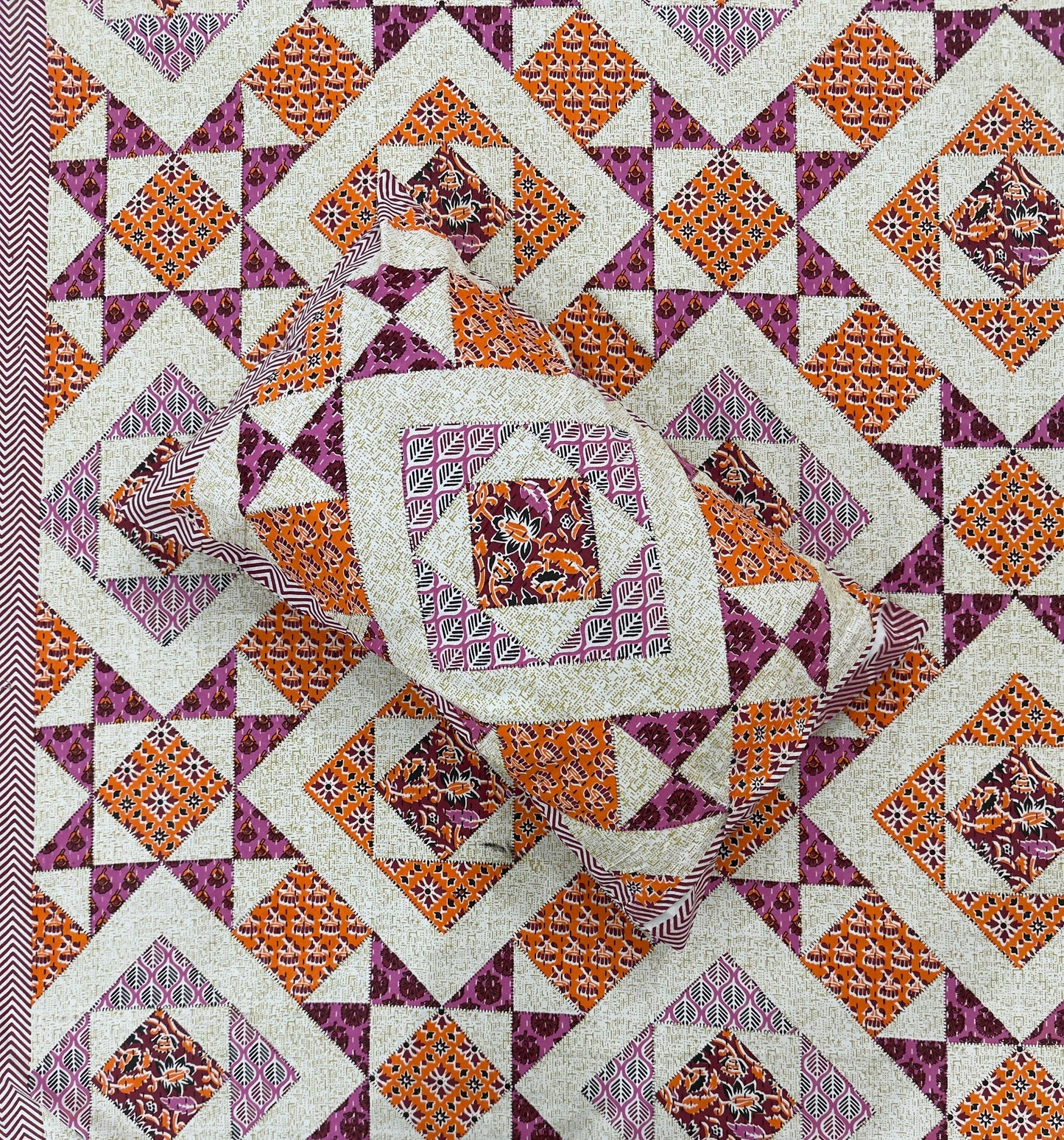 Soft Pure Cotton Jaipuri Style Double Bedsheet with 2 Reversible Pillow Covers