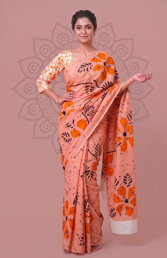 Comfortable Cotton Saree – Soft Traditional Hand Block Printed Design