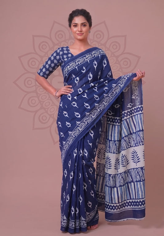 Mul Cotton Saree – Soft Lightweight Traditional Printed Design