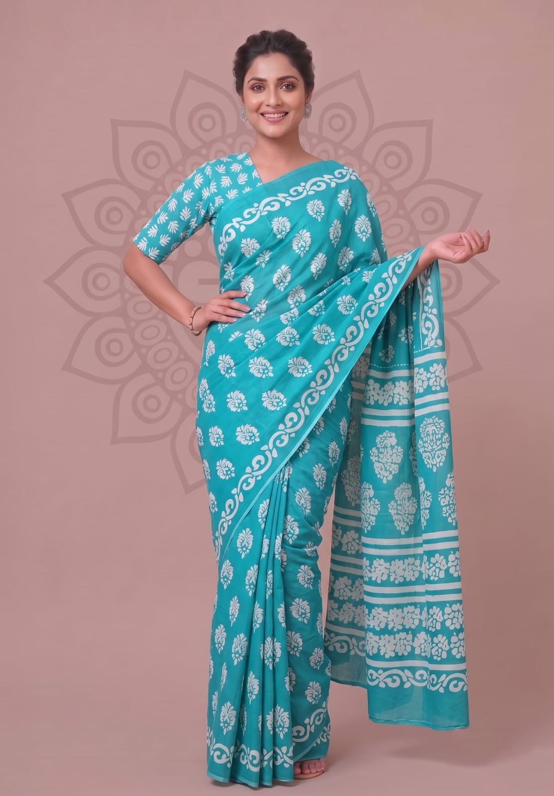 Handloom Cotton Saree – Traditional Handcrafted Floral Design