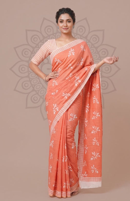 Jaipuri Cotton Saree – Premium Floral Hand Block Printed Heritage Design