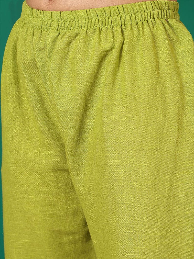 Lime Green Hand Embroidered Women Co Ord Set