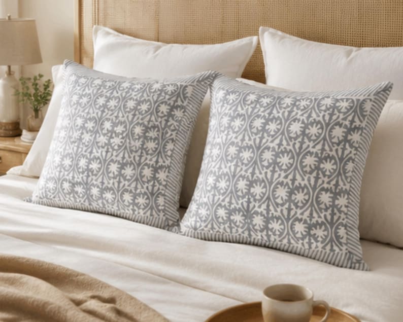 Jaipuri Traditional Hand Block Printed Cotton Cushion Cover