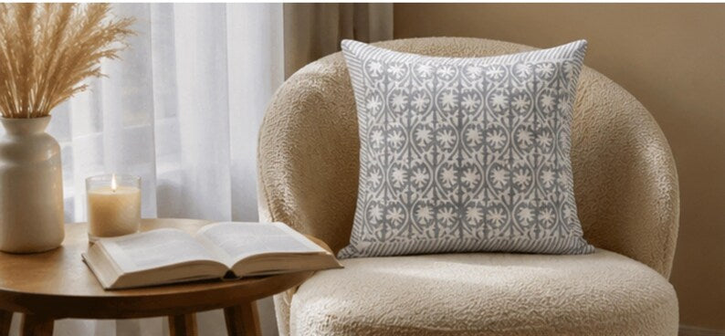 Jaipuri Traditional Hand Block Printed Cotton Cushion Cover