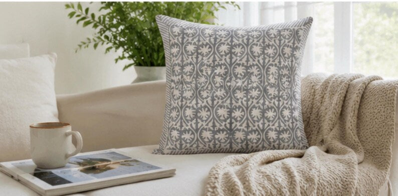 Jaipuri Traditional Hand Block Printed Cotton Cushion Cover