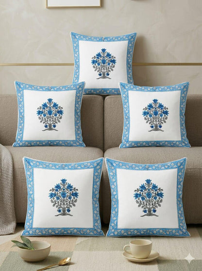Jaipuri Pink Block Handmade Print Cushion Cover