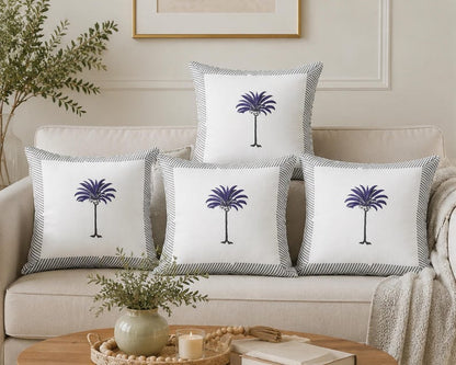 Handmade Cotton Palm Tree Boho Style Cushion Cover