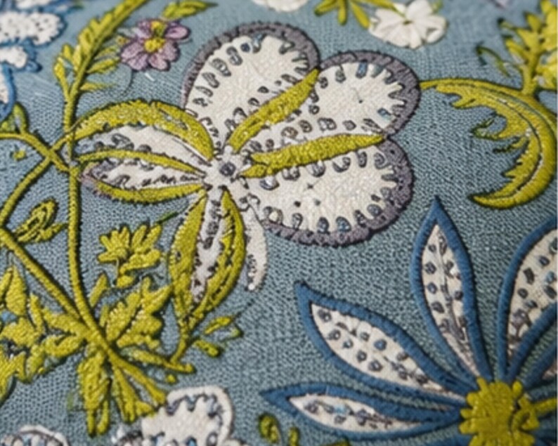 Blue Block Print Cotton Handmade Sofa Cushion Cover