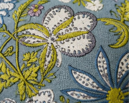 Blue Block Print Cotton Handmade Sofa Cushion Cover