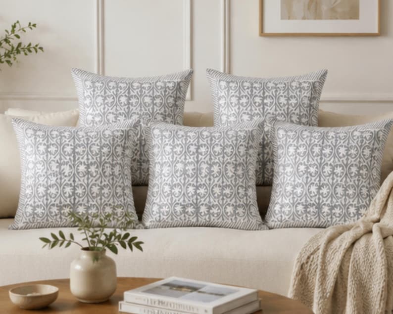 Jaipuri Traditional Hand Block Printed Cotton Cushion Cover