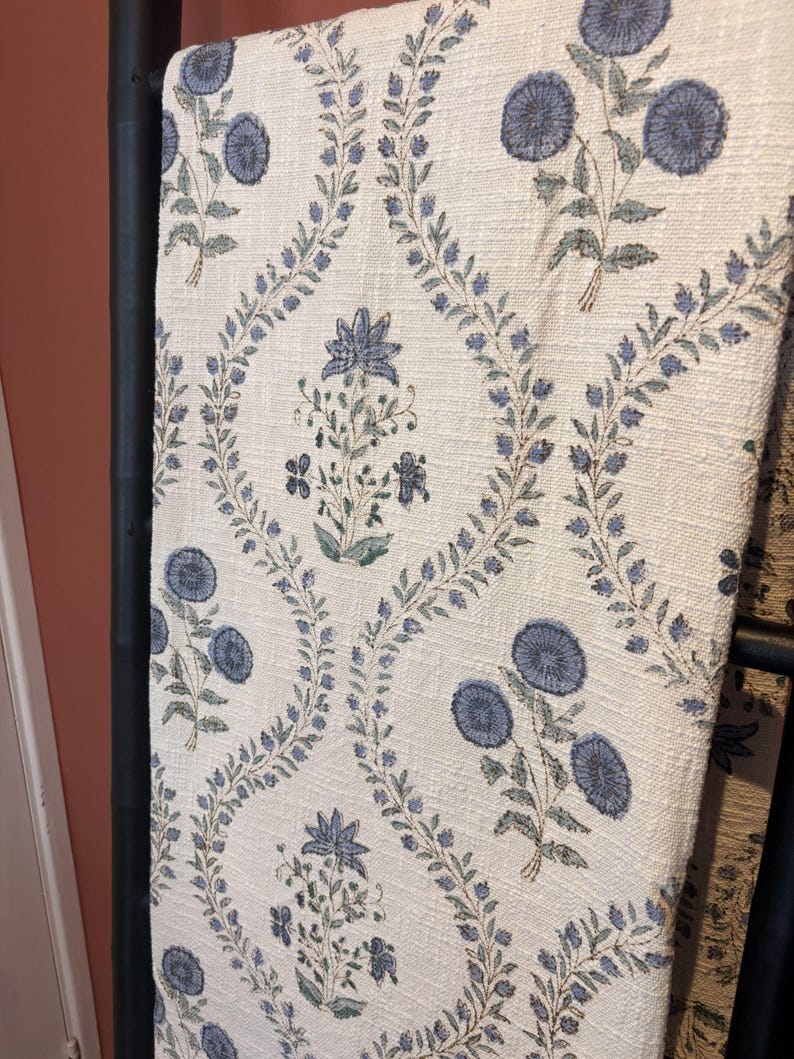 Handblock Print Cotton Sofa Throw Blue Trelis - Jaipur Artisan Slub Cotton Blanket/Table Cloth