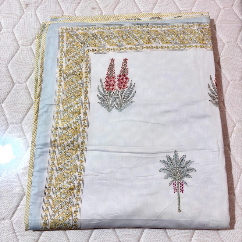 Mulmul Cotton Hand Block Printed Reversible Dohar
