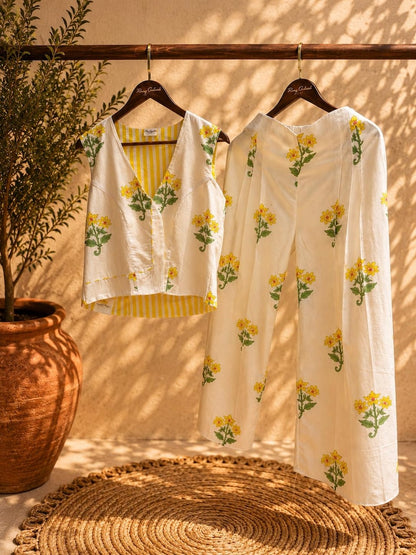 Hand Block Print Cotton Women Co Ord Set