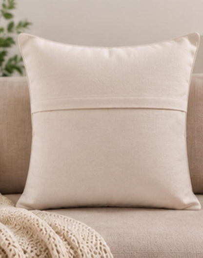 Mustard Floral Hand Block Print Cotton Cushion Cover