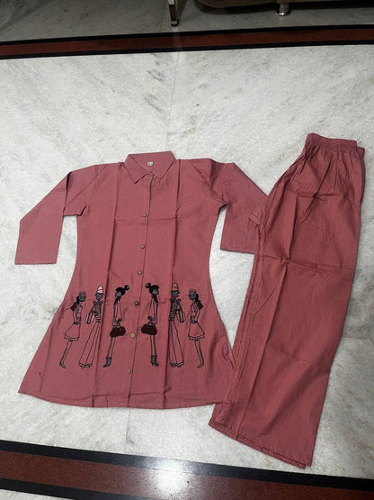 Dusty Rose Indo Western Women Co Ord Set