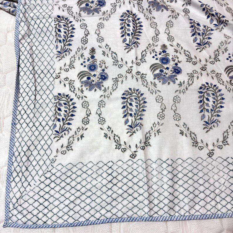 Lightweight Hand Block Print Dohar - Reversible Mulmul Cotton