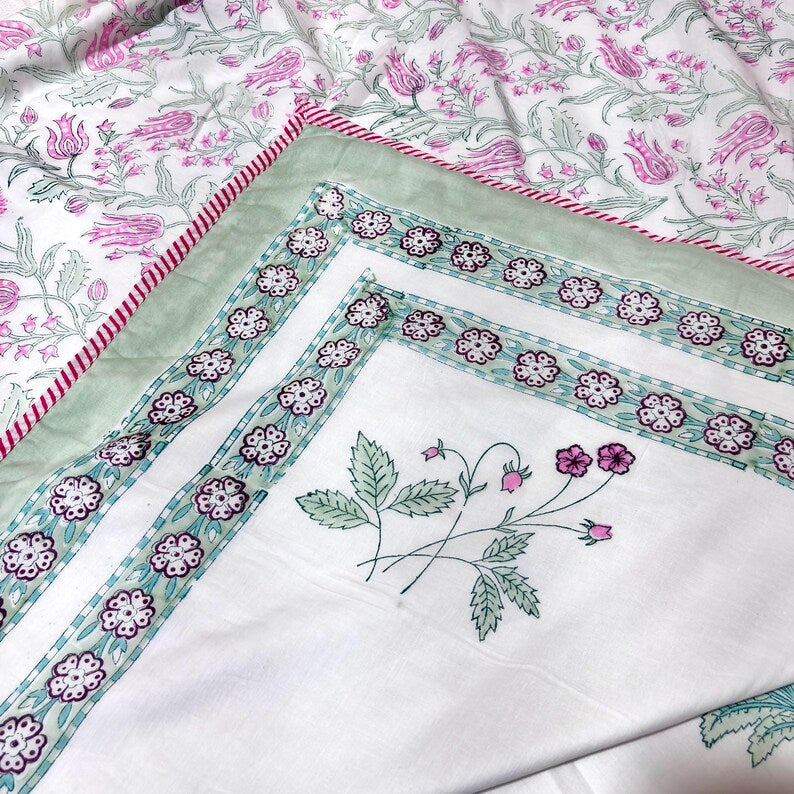 Hand Block Printed Dohar - Lightweight Reversible Hand Block Print