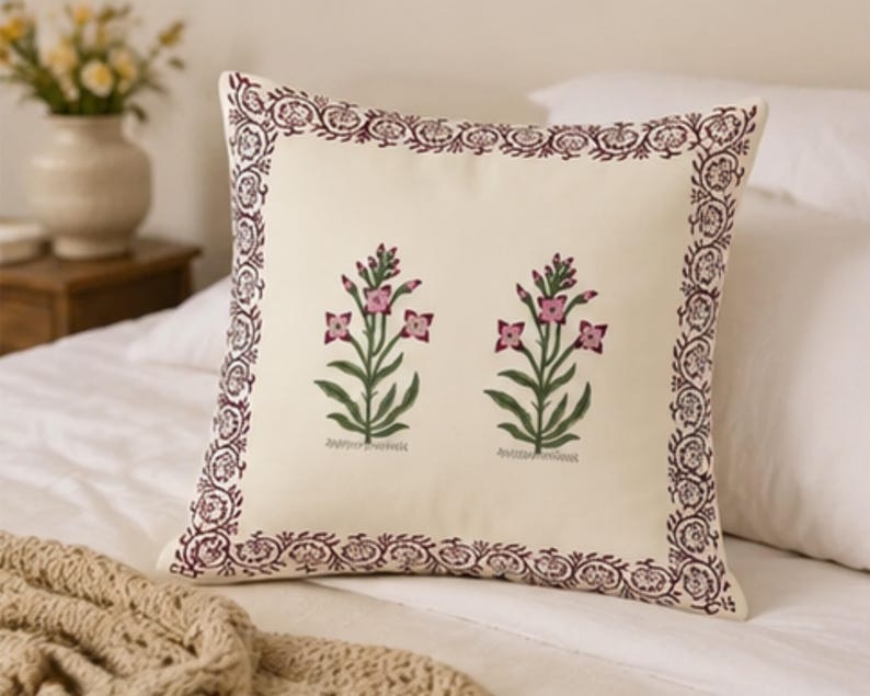 Traditional Handmade Sofa Cushion Cover – Handmade Cotton Block Print