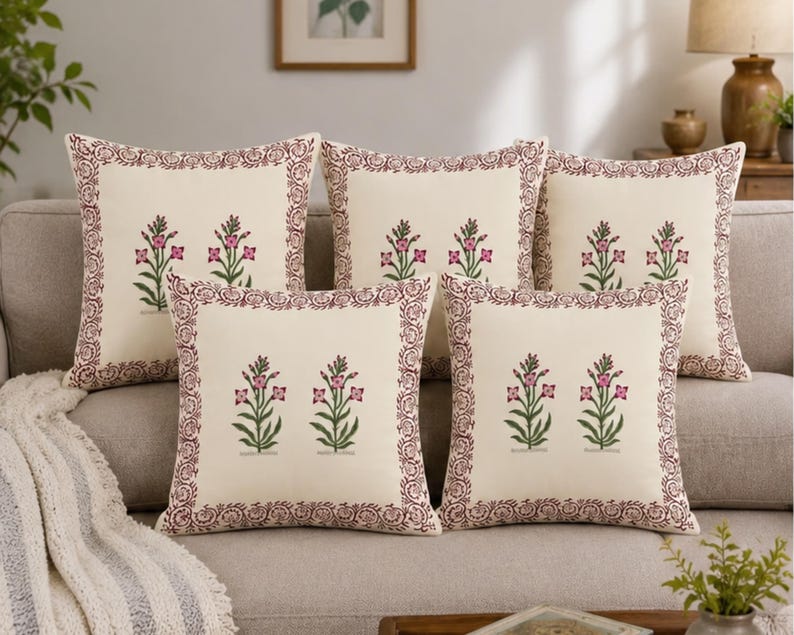 Traditional Handmade Sofa Cushion Cover – Handmade Cotton Block Print