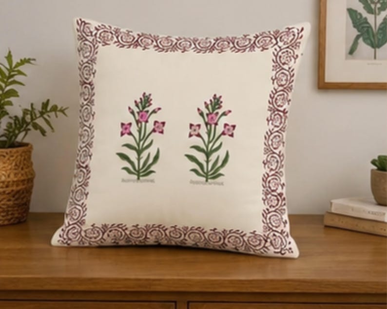 Traditional Handmade Sofa Cushion Cover – Handmade Cotton Block Print