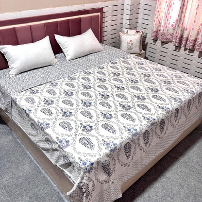 Lightweight Hand Block Print Dohar - Reversible Mulmul Cotton