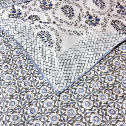 Lightweight Hand Block Print Dohar - Reversible Mulmul Cotton