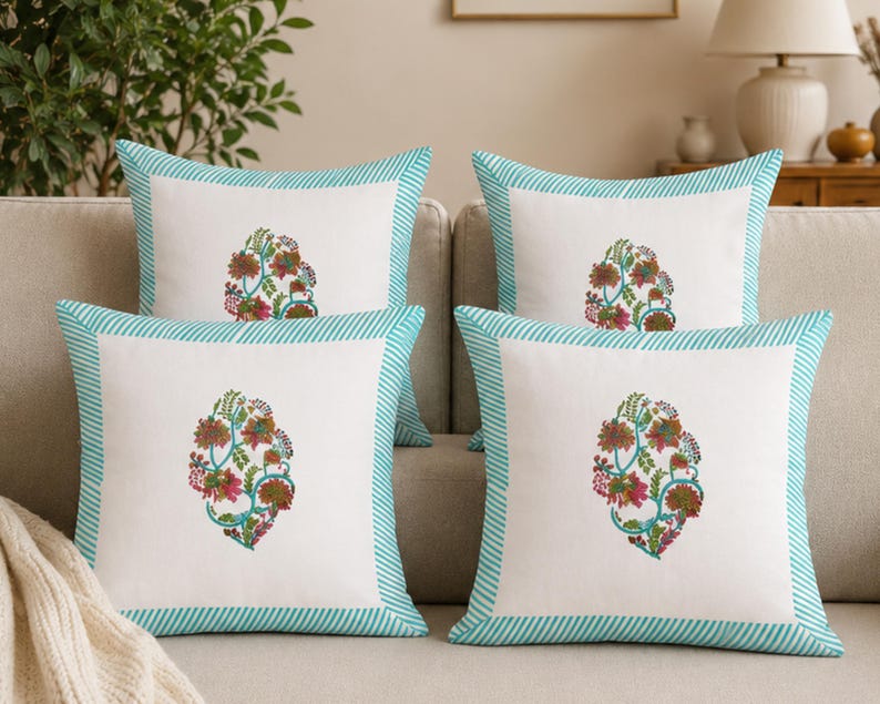 Decorative Cushion Cover – Handmade Cotton Hand Block Print
