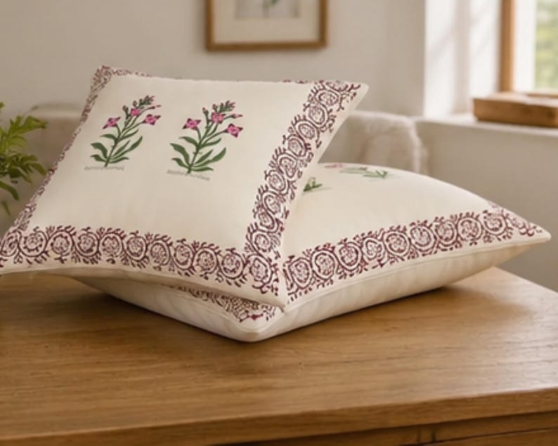 Traditional Handmade Sofa Cushion Cover – Handmade Cotton Block Print